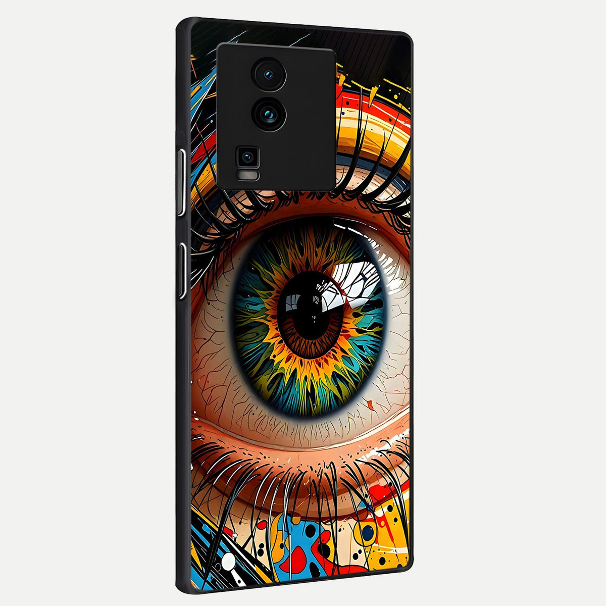  Colorful Eye back cover For iQOO Neo 7 Pro slim fit glass case with vibrant aesthetic design
