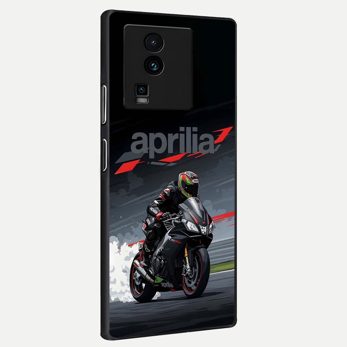  Dark Aprilla back cover For iQOO Neo 7 Pro slim fit glass case with vibrant aesthetic design