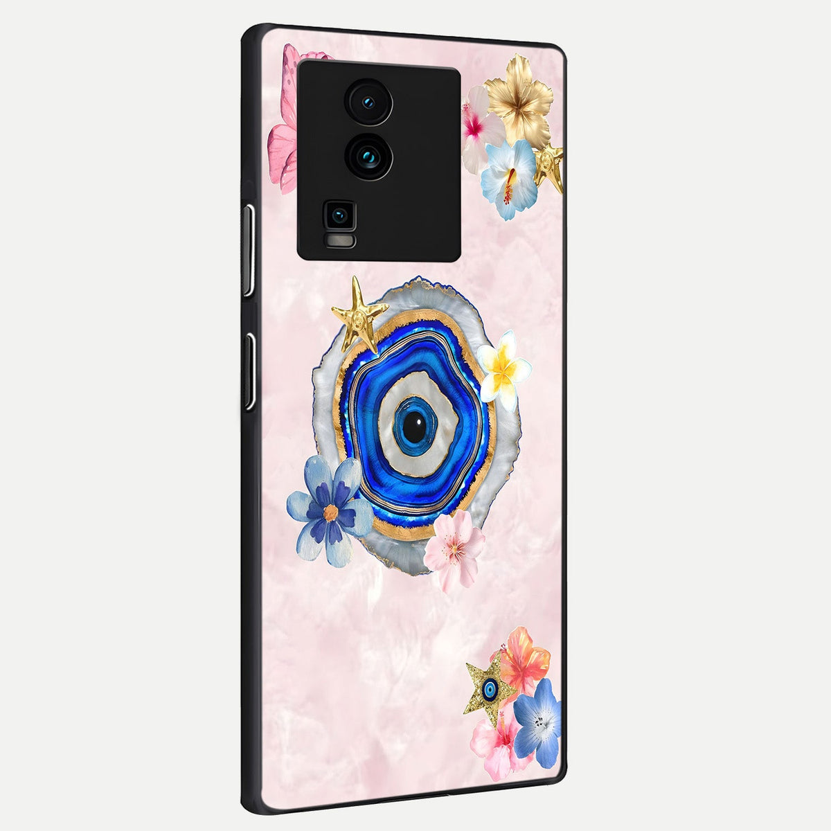  Divine Aura Bloom back cover For iQOO Neo 7 Pro slim fit glass case with vibrant aesthetic design