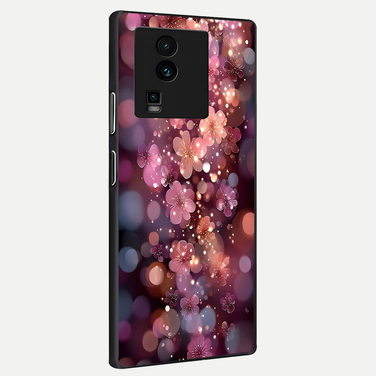 Glowing Petal Bliss back cover For iQOO Neo 7 Pro slim fit glass case with vibrant aesthetic design