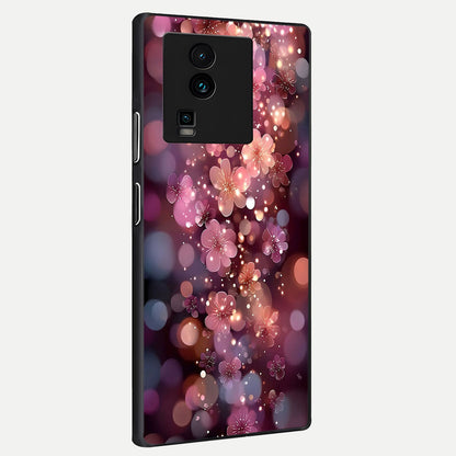  Glowing Petal Bliss back cover For iQOO Neo 7 Pro slim fit glass case with vibrant aesthetic design