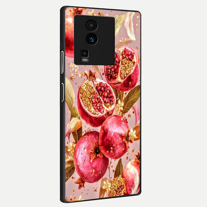  Golden Bloom Glow back cover For iQOO Neo 7 Pro slim fit glass case with vibrant aesthetic design