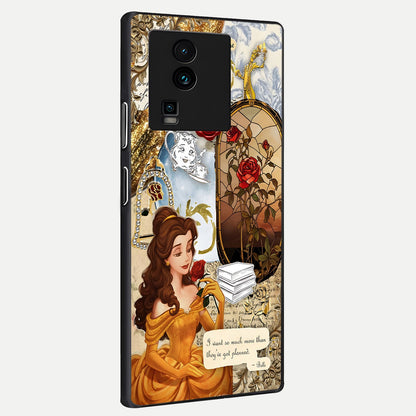  Golden Dream Belle back cover For iQOO Neo 7 Pro slim fit glass case with vibrant aesthetic design