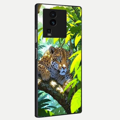  Leopard in Jungle back cover For iQOO Neo 7 Pro slim fit glass case with vibrant aesthetic design