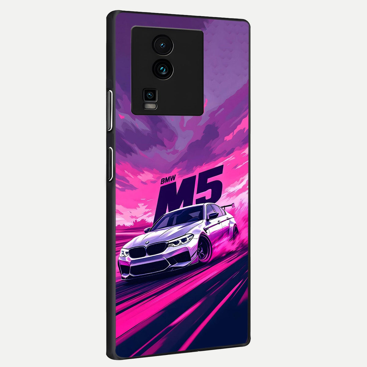  MS Neon Car back cover For iQOO Neo 7 Pro slim fit glass case with vibrant aesthetic design