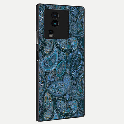  Midnight Paisley Glow back cover For iQOO Neo 7 Pro slim fit glass case with vibrant aesthetic design