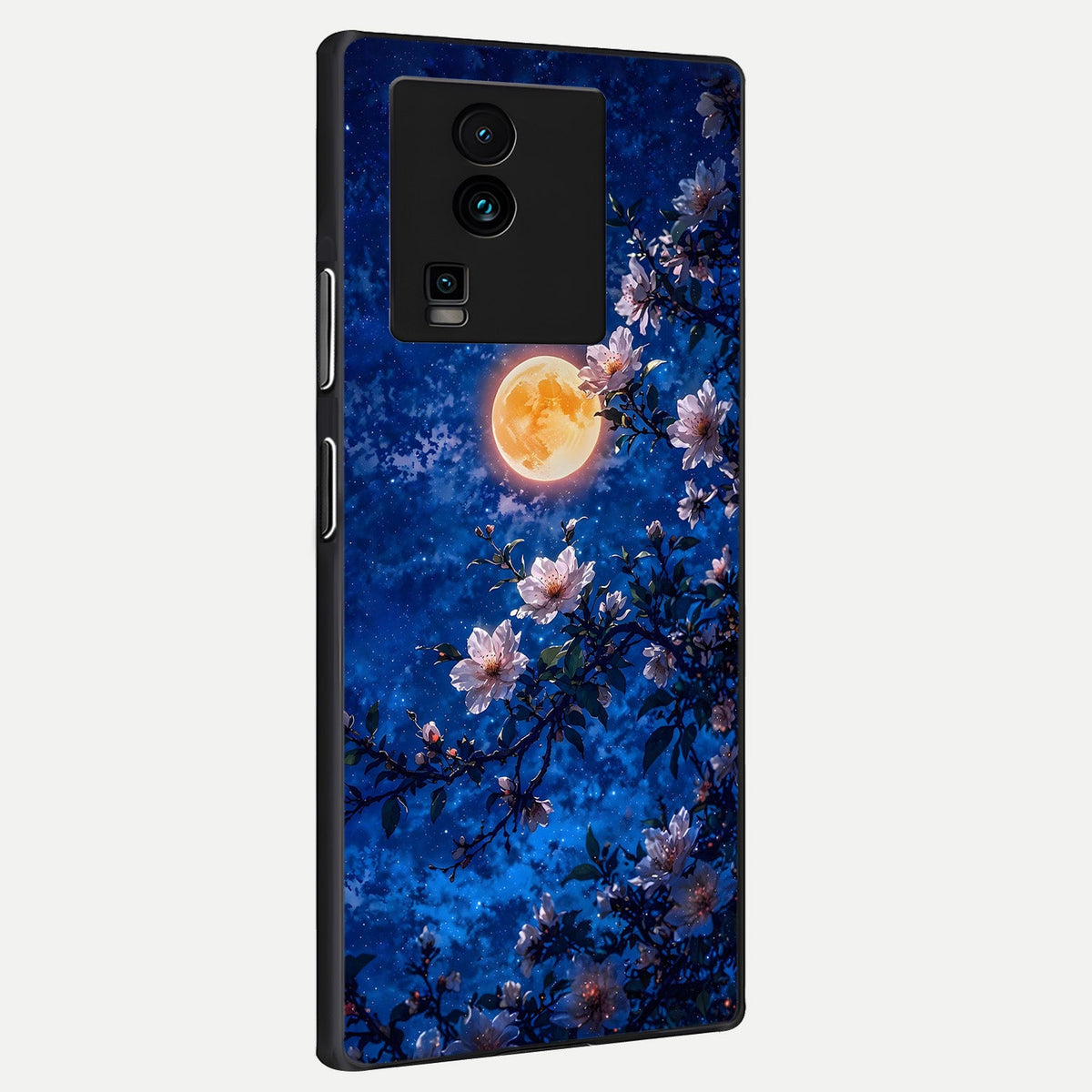  Moonlit Blossoms Night back cover For iQOO Neo 7 Pro slim fit glass case with vibrant aesthetic design