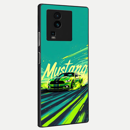  Mustang Bang back cover For iQOO Neo 7 Pro slim fit glass case with vibrant aesthetic design