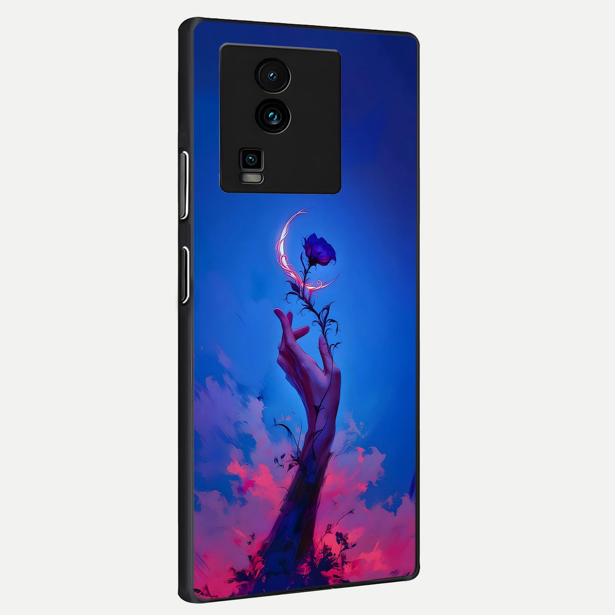  Mystic Hand back cover For iQOO Neo 7 Pro slim fit glass case with vibrant aesthetic design