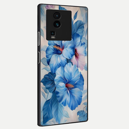  Ocean Hibiscus Grace back cover For iQOO Neo 7 Pro slim fit glass case with vibrant aesthetic design