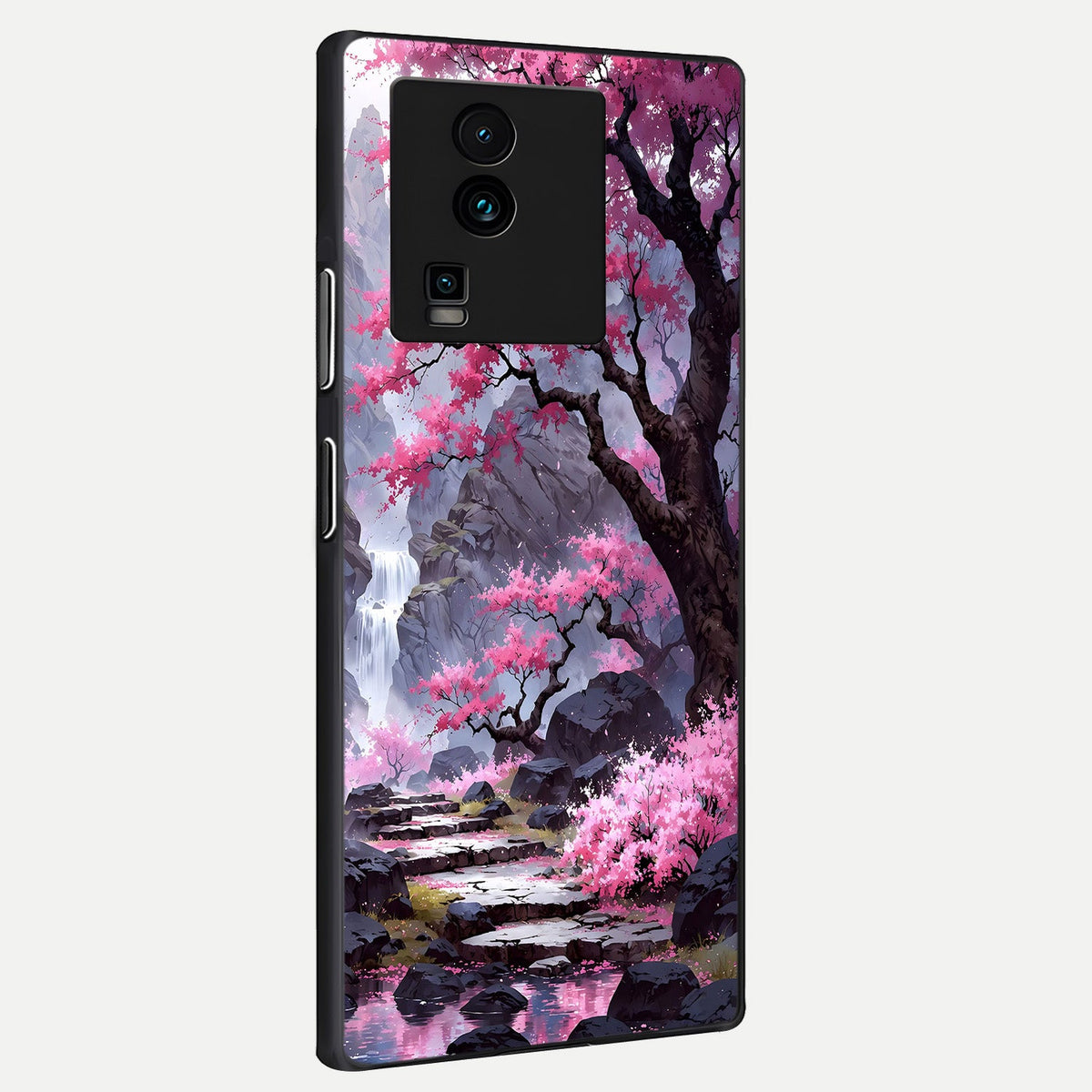  Pink Sunflower Glow back cover For iQOO Neo 7 Pro slim fit glass case with vibrant aesthetic design