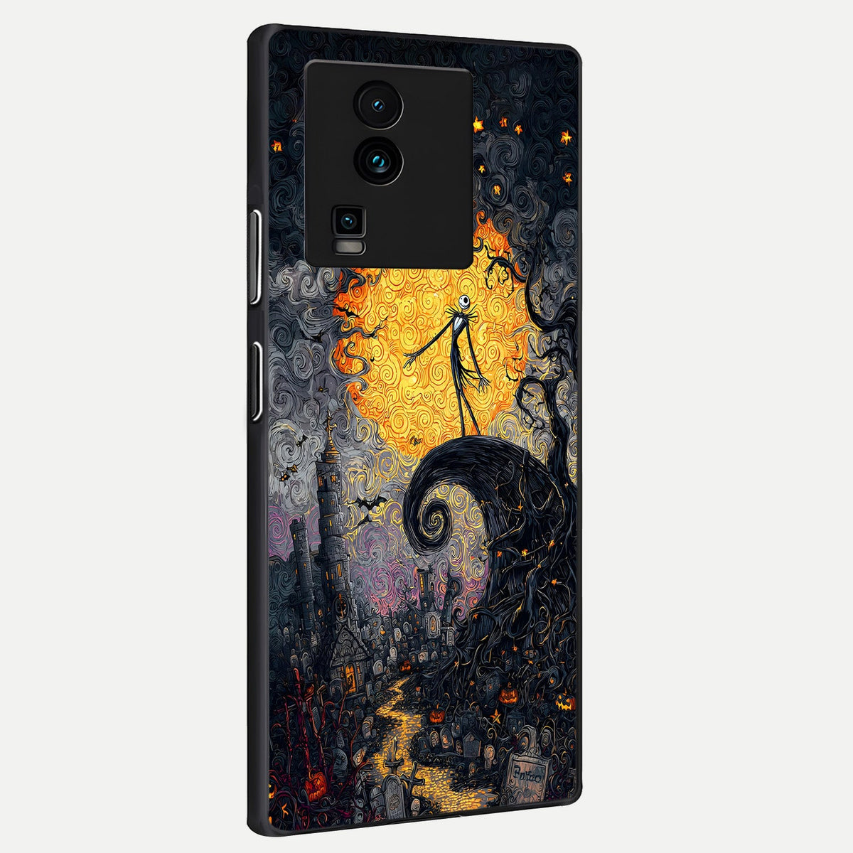  Pumpkin Moon Night back cover For iQOO Neo 7 Pro slim fit glass case with vibrant aesthetic design