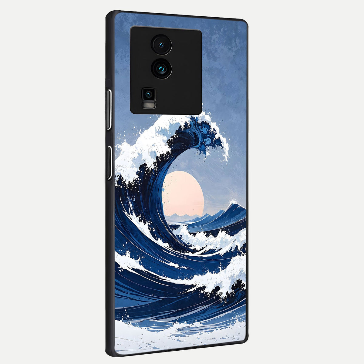  Rising Tide Power back cover For iQOO Neo 7 Pro slim fit glass case with vibrant aesthetic design
