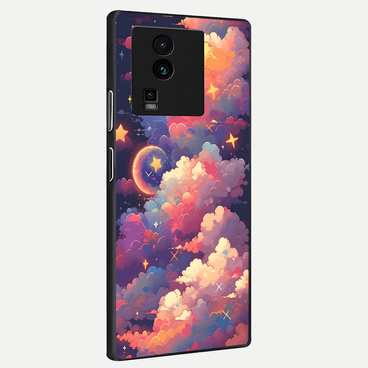  Starlit Dream Clouds back cover For iQOO Neo 7 Pro slim fit glass case with vibrant aesthetic design