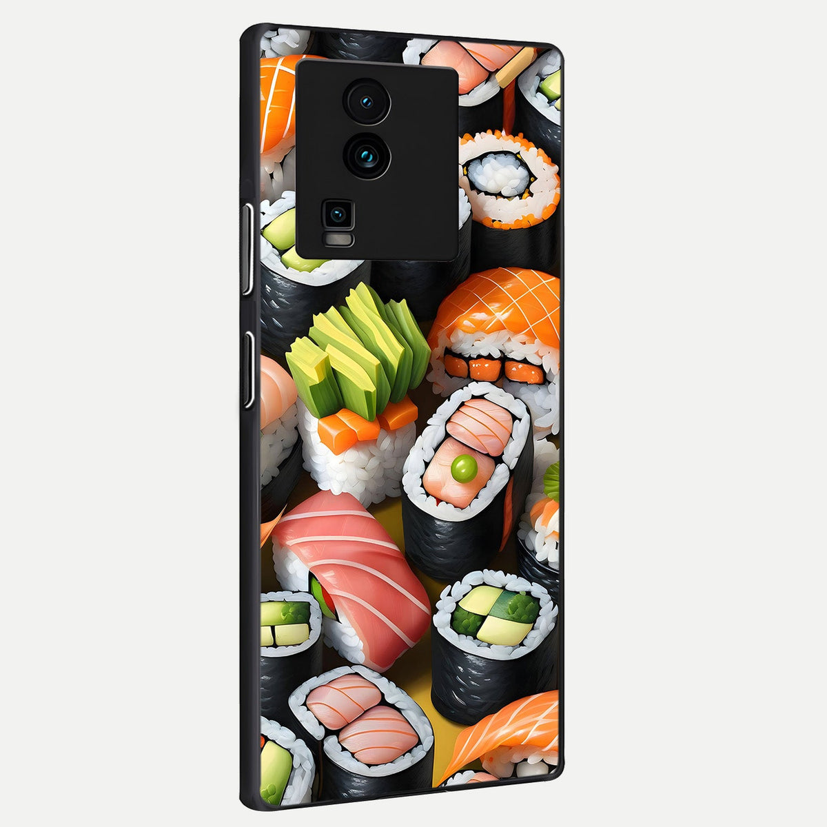  Sushi Food Pattern back cover For iQOO Neo 7 Pro slim fit glass case with vibrant aesthetic design