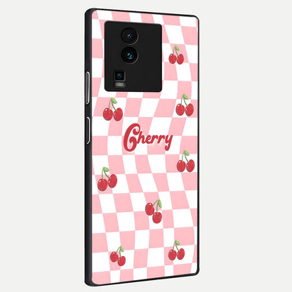  Sweet Cherry Vibes back cover For iQOO Neo 7 Pro slim fit glass case with vibrant aesthetic design
