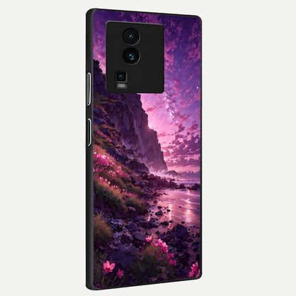  Twilight Blossom Coast back cover For iQOO Neo 7 Pro slim fit glass case with vibrant aesthetic design