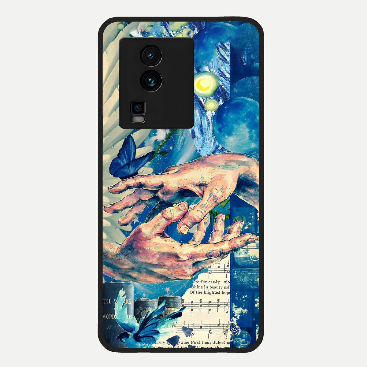  Aesthetic Divider Glass Case For iQOO Neo 7 Pro back cover – full design glossy printed glass finish