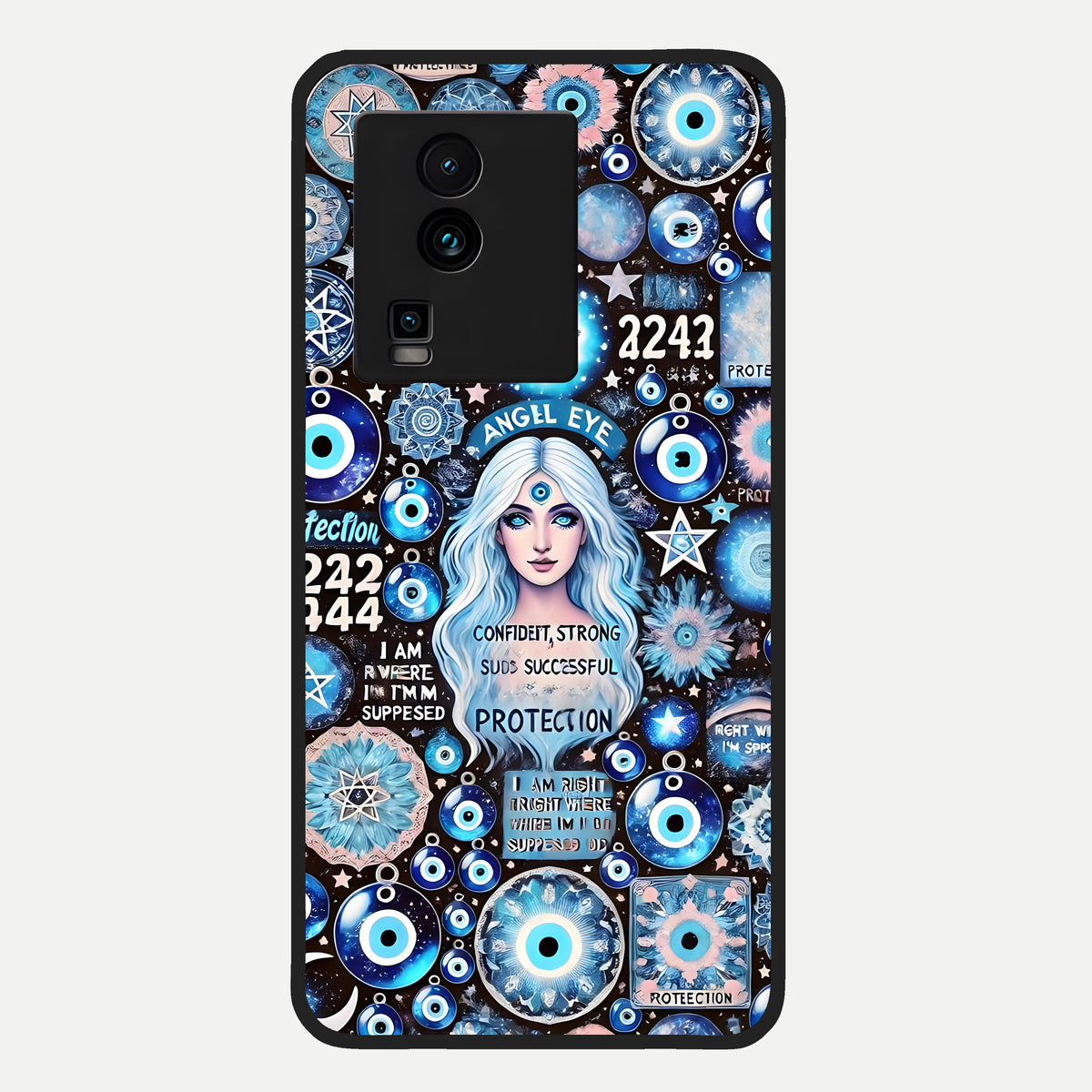  Angel Aura Shield Glass Case For iQOO Neo 7 Pro back cover – full design glossy printed glass finish