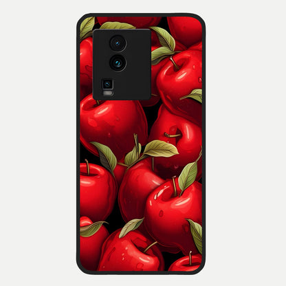  Apple Pattern Glass Case For iQOO Neo 7 Pro back cover – full design glossy printed glass finish