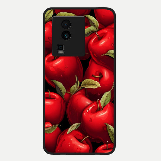  Apple Pattern Glass Case For iQOO Neo 7 Pro back cover – full design glossy printed glass finish