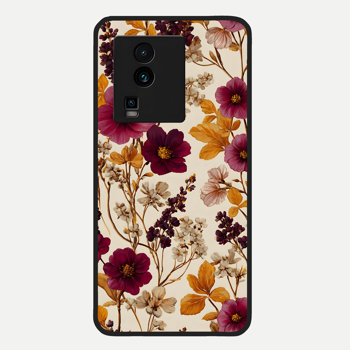  Autumn Wine Bloom Glass Case For iQOO Neo 7 Pro back cover – full design glossy printed glass finish