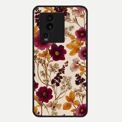  Autumn Wine Bloom Glass Case For iQOO Neo 7 Pro back cover – full design glossy printed glass finish