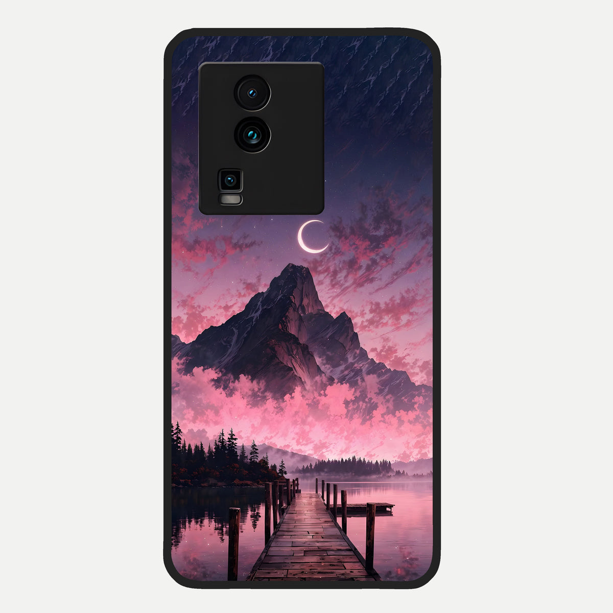  Beautiful Mountain View Glass Case For iQOO Neo 7 Pro back cover – full design glossy printed glass finish