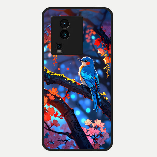 Blooming Water Drift Glass Case For iQOO Neo 7 Pro back cover – full design glossy printed glass finish