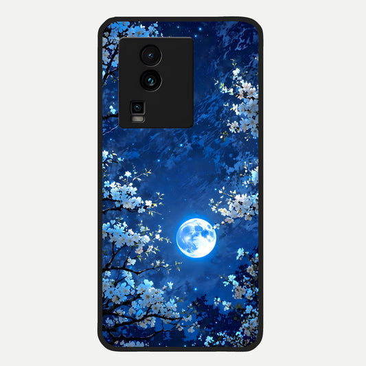  Blossom Moonlight Sky Glass Case For iQOO Neo 7 Pro back cover – full design glossy printed glass finish