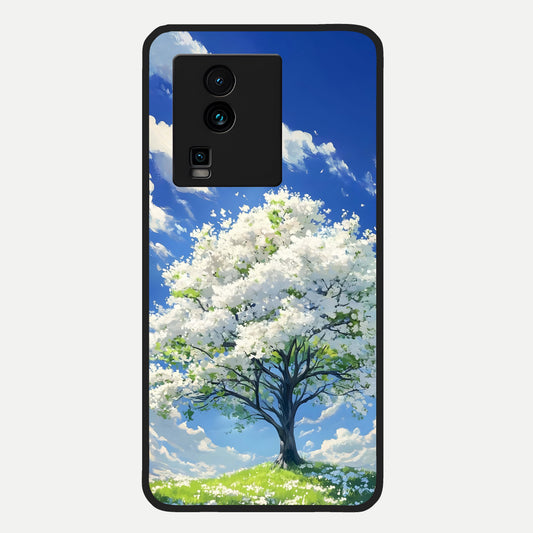  Blossom Sky Serenity Glass Case For iQOO Neo 7 Pro back cover – full design glossy printed glass finish