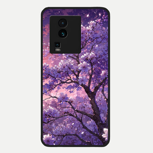  Blossom Tree Glass Case For iQOO Neo 7 Pro back cover – full design glossy printed glass finish