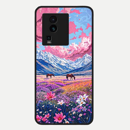  Blossom Valley Dream Glass Case For iQOO Neo 7 Pro back cover – full design glossy printed glass finish