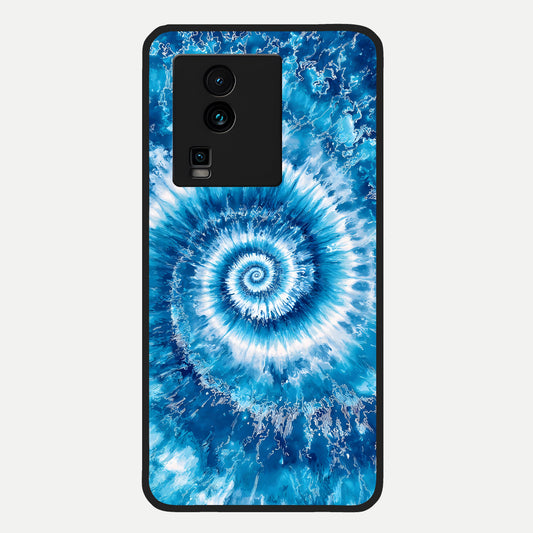  Blue Galaxy Wave Glass Case For iQOO Neo 7 Pro back cover – full design glossy printed glass finish
