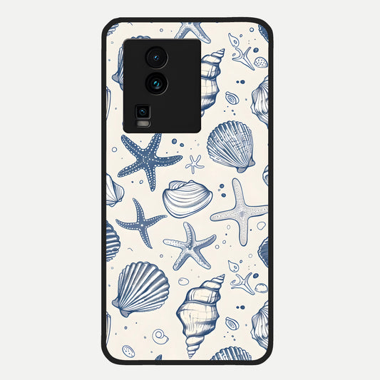  Blue Ocean Outline Glass Case For iQOO Neo 7 Pro back cover – full design glossy printed glass finish