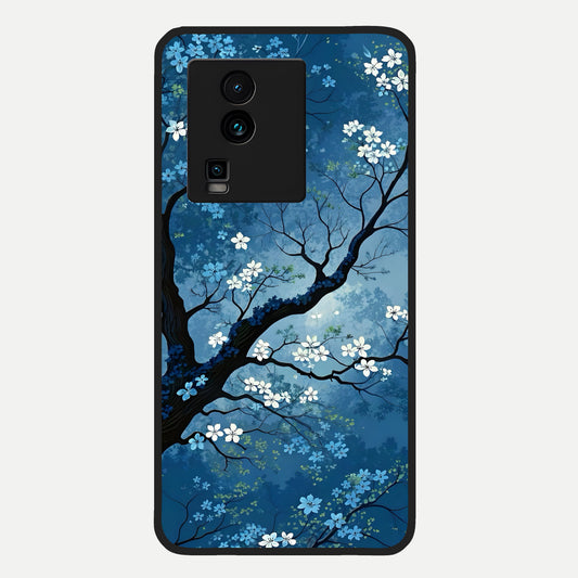  Blue Tree Serenity Glass Case For iQOO Neo 7 Pro back cover – full design glossy printed glass finish