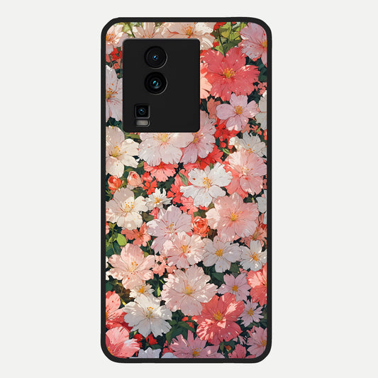  Blush Bloom Field Glass Case For iQOO Neo 7 Pro back cover – full design glossy printed glass finish