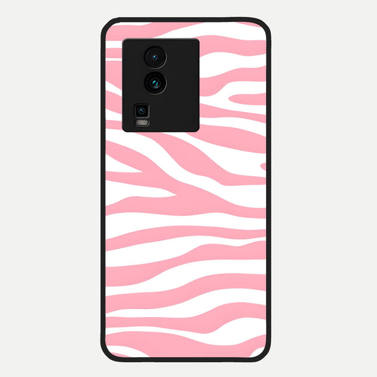  Blush Zebra Flow Glass Case For iQOO Neo 7 Pro back cover – full design glossy printed glass finish