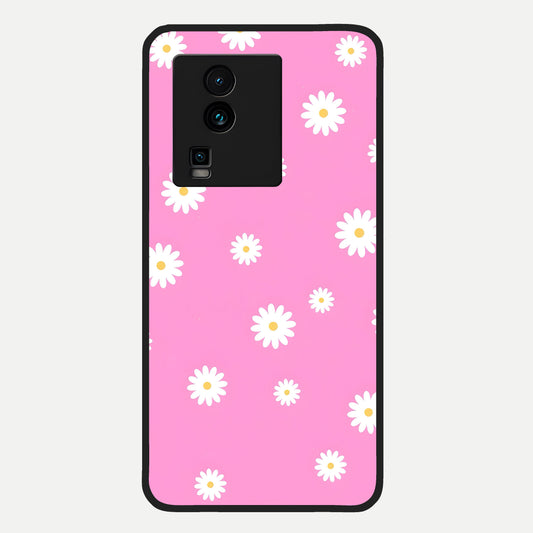  Bubblegum Daisy Pop Glass Case For iQOO Neo 7 Pro back cover – full design glossy printed glass finish