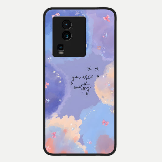  Celestial Cloud Magic Glass Case For iQOO Neo 7 Pro back cover – full design glossy printed glass finish