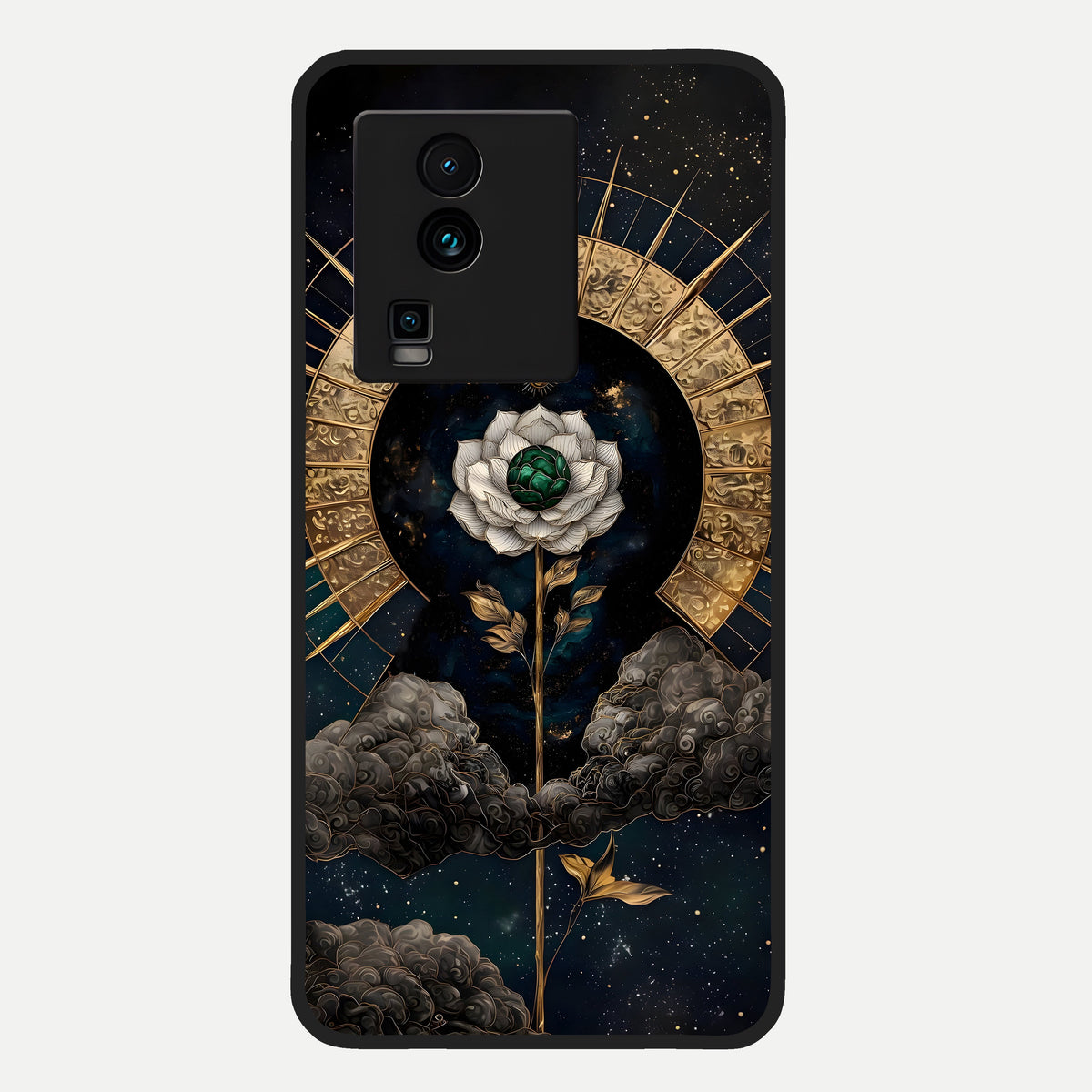  Celestial Lotus Morang Glass Case For iQOO Neo 7 Pro back cover – full design glossy printed glass finish