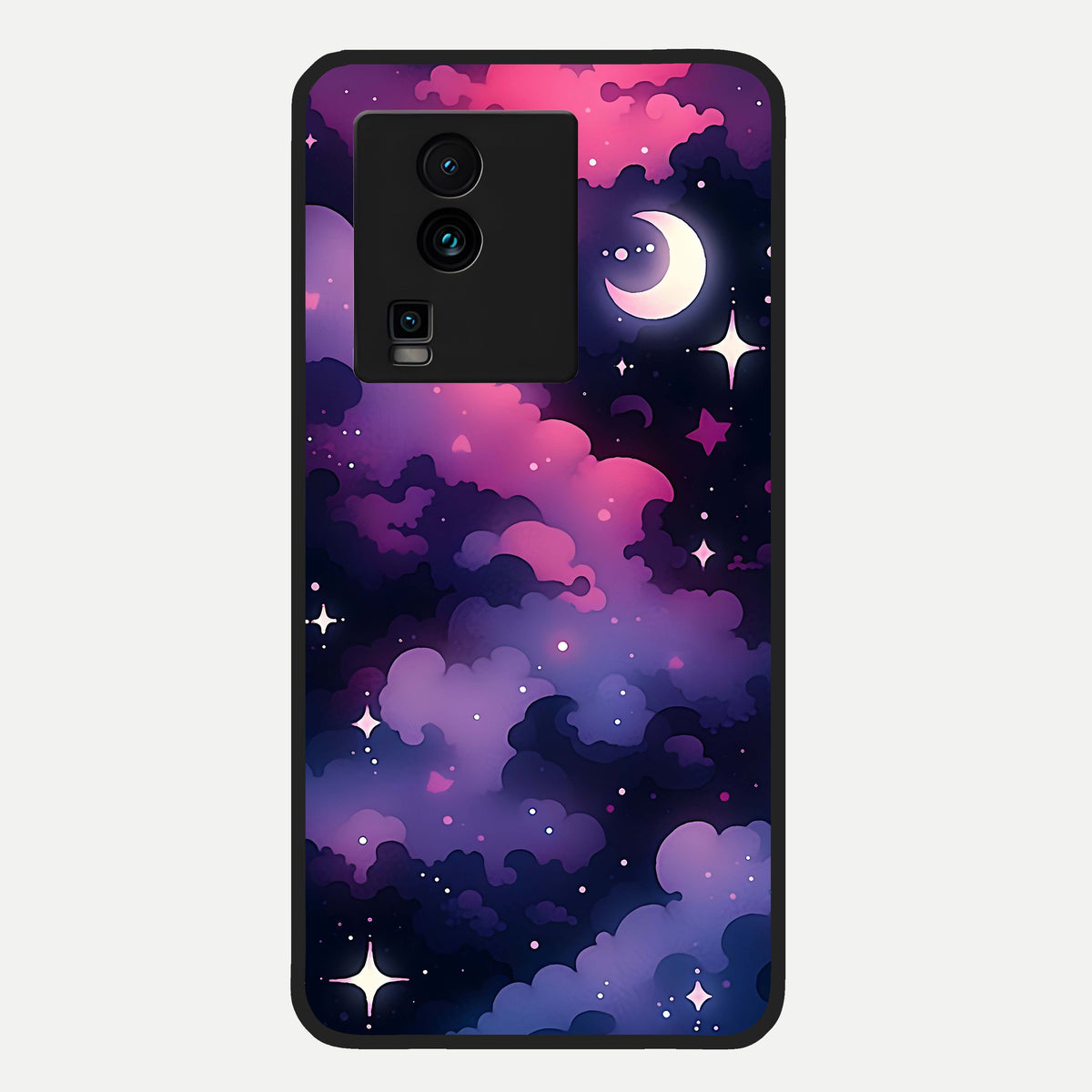  Celestial Moon Magic Glass Case For iQOO Neo 7 Pro back cover – full design glossy printed glass finish
