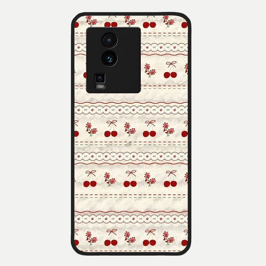  Cherry Bloom Charm Glass Case For iQOO Neo 7 Pro back cover – full design glossy printed glass finish