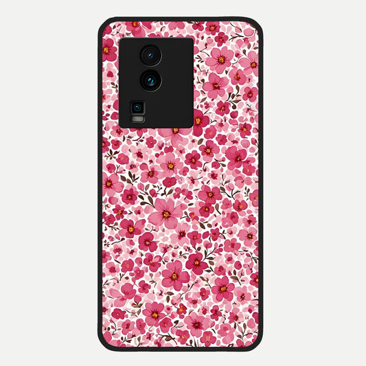  Cherry Blossom Charm Glass Case For iQOO Neo 7 Pro back cover – full design glossy printed glass finish