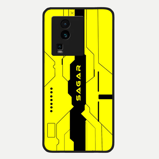 Circuit CYBERPUNK Custom Name Glass Case For iQOO Neo 7 Pro back cover – full design glossy printed glass finish