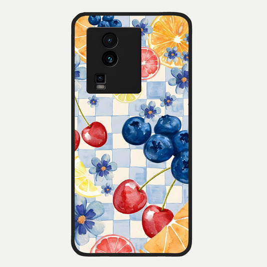  Citrus Bloom Joy Glass Case For iQOO Neo 7 Pro back cover – full design glossy printed glass finish