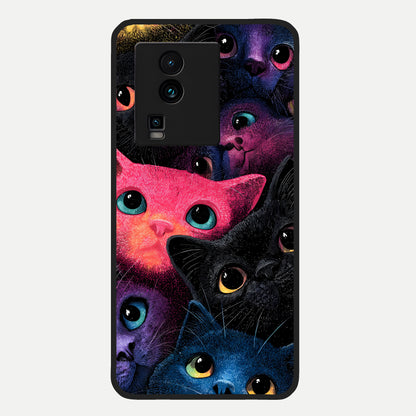  Cosmic Cats Dreams Glass Case For iQOO Neo 7 Pro back cover – full design glossy printed glass finish