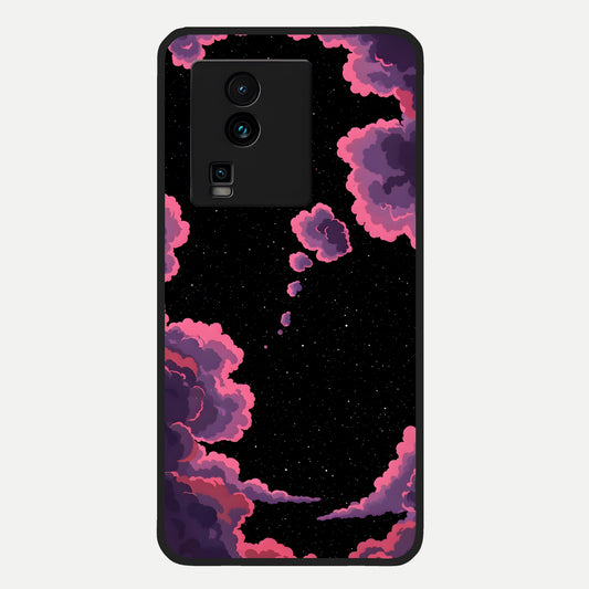  Cosmic Cloud Journey Glass Case For iQOO Neo 7 Pro back cover – full design glossy printed glass finish