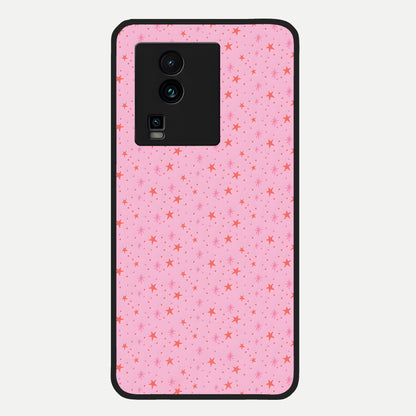  Cosmic Pink Sparkle Glass Case For iQOO Neo 7 Pro back cover – full design glossy printed glass finish