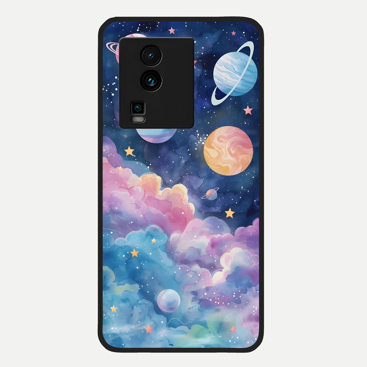  Cosmic Planet Dreams Glass Case For iQOO Neo 7 Pro back cover – full design glossy printed glass finish